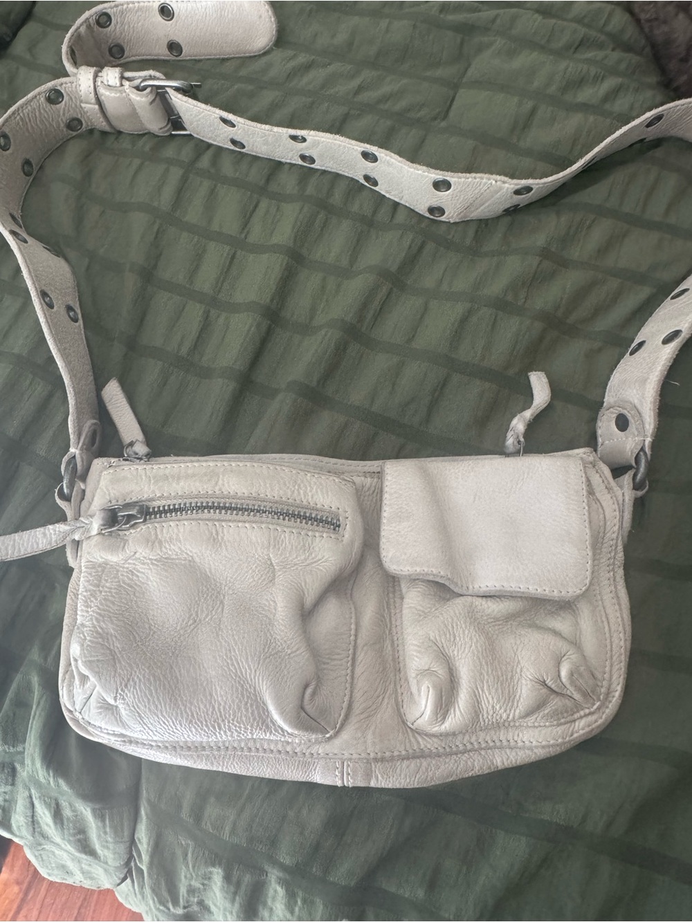 Free People Bone Leather Crossbody NWOT
